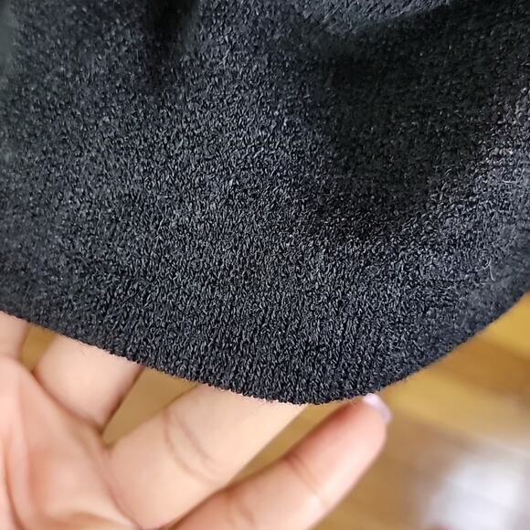 Look At Me Designs Flower Applique Wool Sweater Eco Friend Recycle Black size M - Picture 10 of 13